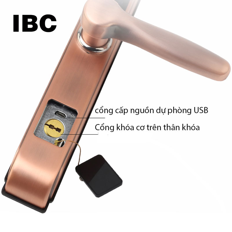 Khóa trang bị cổng cấp nguồn USB khi hết PIN và chìa khóa cơ
